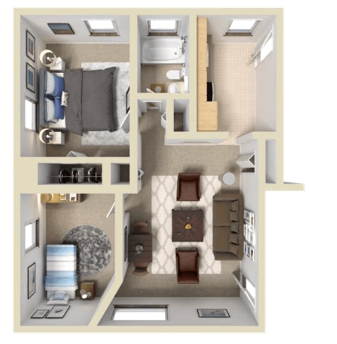 floor plan of a two bedroom apartment